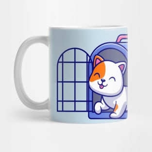 Cute Cat In Pet Cargo Cartoon Mug